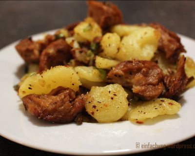 Kartoffelpfännchen mit „Ente“ vegan