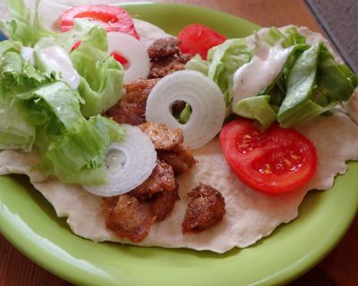 Veganes Gyros knusprig und sehr lecker