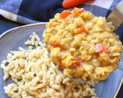 Linsen und Spätzle vegan