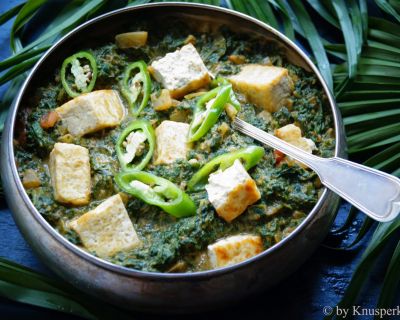 Veganes Palak Paneer (ohne Tofu)