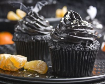 Mitternachts-Cupcakes mit Clementinen [Halloween Edition]