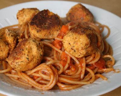 Spaghetti mit Tofubällchen