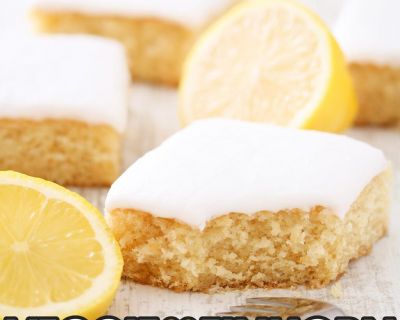 Zitronen-Blechkuchen mit Zuckerguss