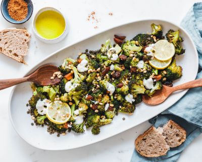 Gerösteter Brokkoli mit grünen Linsen & Ras el Hanout