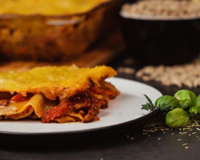 vegane Lasagne mit Sonnenblumen-Hack