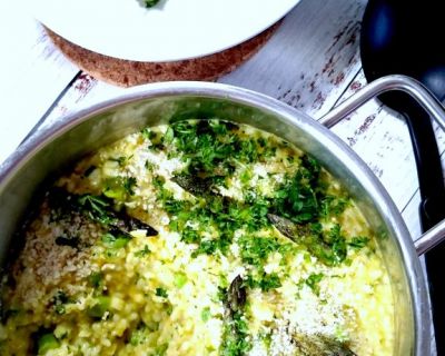 Grünes Spargel-Risotto