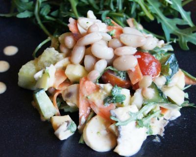 Bunter Bohnensalat mit Orangendressing