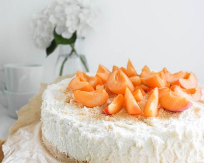 Veganer Aprikosen-Käsekuchen ohne Backen ❤