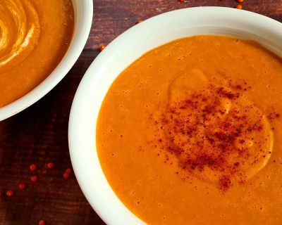 Cremige rote Linsensuppe — vegan