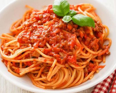 Linsen Bolognese mit Dosenlinsen