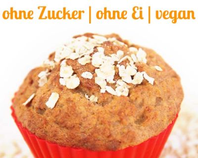 Vegane Bananen-Haferflocken-Muffins ohne Zucker