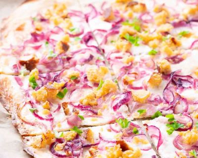 Veganer Flammkuchen Elsässer Art