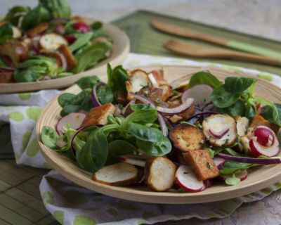 Frischer Brezel-Salat mit Tofu