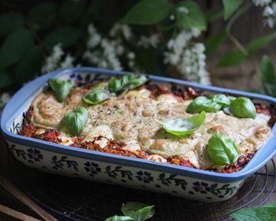 Lauch-Cannelloni mit Grünkern & Tomaten