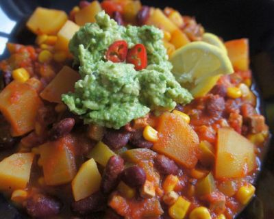 Veganer Tex – Mex – Eintopf mit Guacamole