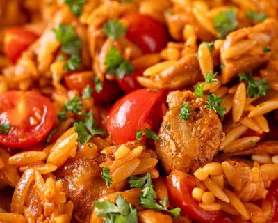 Schnelle vegane Gyrosnudeln mit Kritharaki