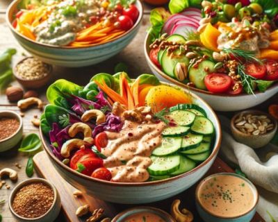 3 vegane Dressing-Rezepte für bunte Salate