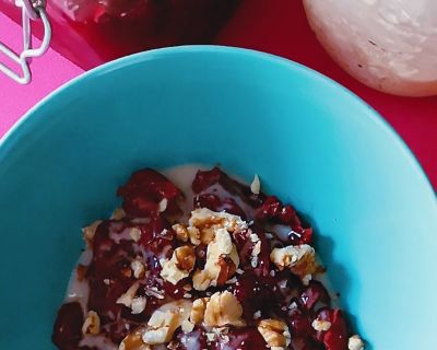 Kirschgrütze mit Vanillesauce