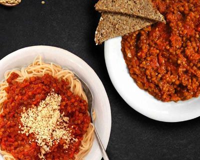 Köstliche vegane Linsen-Bolognese
