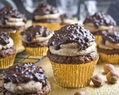 Nussige Rocher-Cupcakes – Zur Silvester-Nacht!