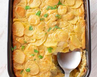 Veganes Kartoffelgratin mit Cashewmus