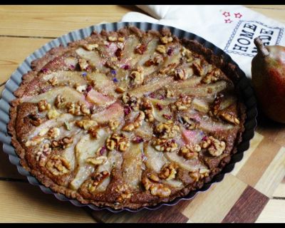 Rezept vom 29.01.2017: Vegane Birnen Nuss Tarte