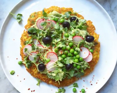Kichererbsen-Möhren-Rösti mit Guacamole