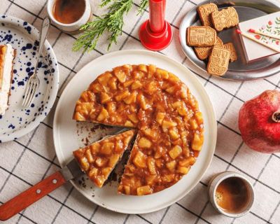 Veganer Bratapfel-Cheesecake ohne Backen