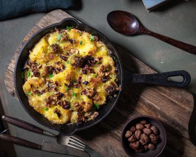 Gratinierter Rosenkohl – veganer Rosenkohl-Kartoffel-Auflauf