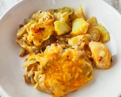Veganer Spitzkohl-Kartoffel-Auflauf