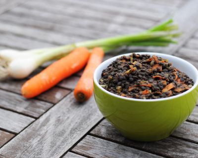 einfacher Belugalinsen-Salat