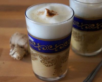 Heißer Sojadrink mit Sanddorn