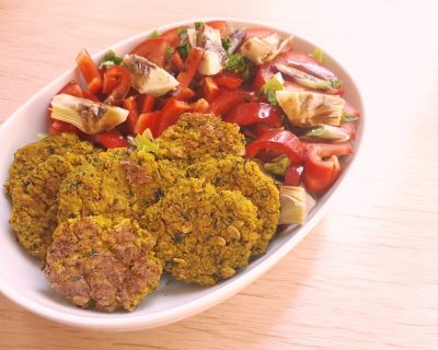 Kurkuma-Zucchini-Bärlauch Falafel