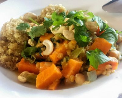 Rezept vom 18.08.2016: Süßkartoffel-Spinat-Kichererbsen Curry (Vegan)