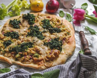 Vegane Thunfischpizza mit Spinat & ein Statement zur aktuellen Situation