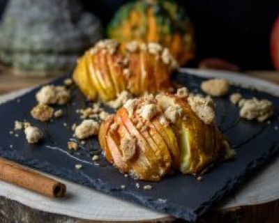 Fächerbratäpfel mit knusprigen Haferstreuseln