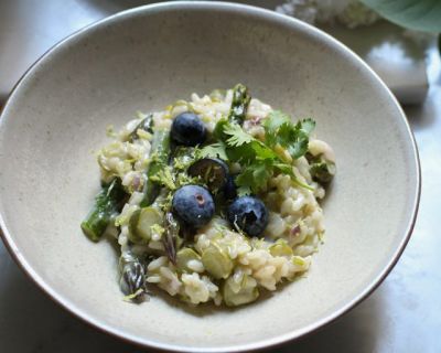 Spargel-Kokosmilch-Risotto